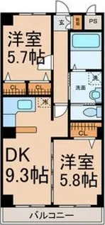 クレセール松岡2【4階】の間取り