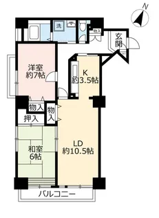 UR白鳥パークハイツ大宝【1階】の間取り