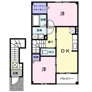 ブロンクス B【2階】の間取り
