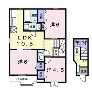 プリムヴェール B【2階】の間取り