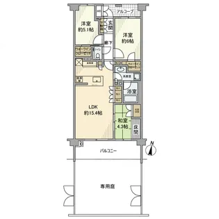 ザ・テラス下目黒【2階】の間取り