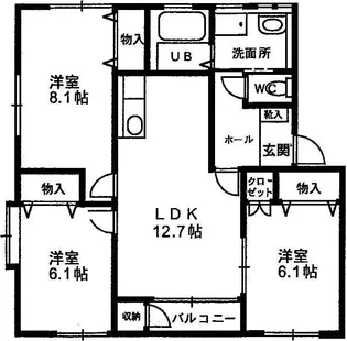 ラフィーネ津志田【2階】の間取り