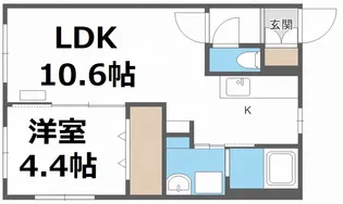Porte Bonheur東札幌(ポルトボヌール東札幌)【3階】の間取り