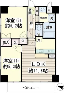 コゥジーコート寺山【3階】の間取り