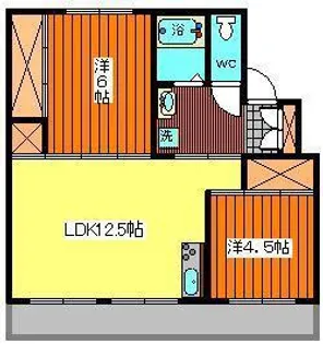 フォルクロール河辺 001号棟【3階】の間取り