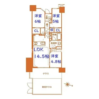 ガーデングランデ横浜戸塚コージーグランデ【1階】の間取り