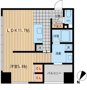 ウィルテラス勝どき【8階】の間取り