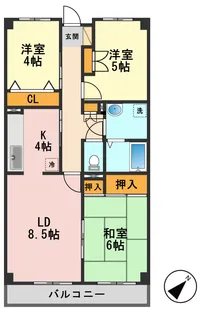 ドエル葛飾【3階】の間取り