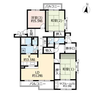 URラ・ヴェール茅ヶ崎鶴が台【1階】の間取り