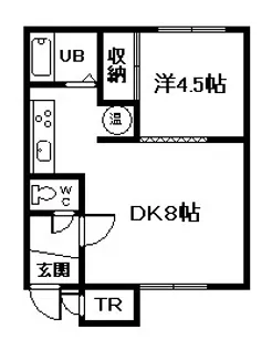 ハイツエルムA【1階】の間取り