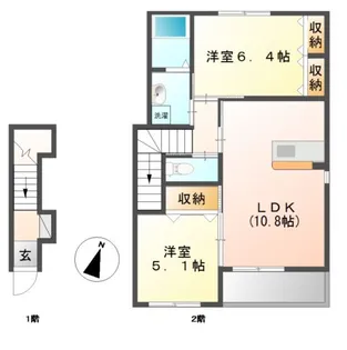 ラプレミエールK【2階】の間取り