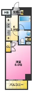 シエル武蔵小杉【8階】の間取り