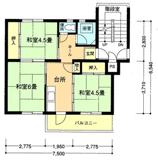 下九沢16号棟【1階】の間取り