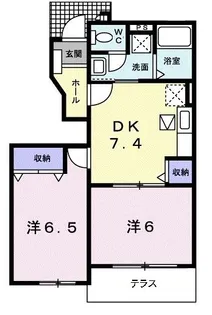 ドマーニD【1階】の間取り