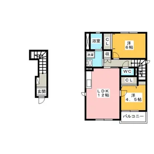 ディアコートKVI S棟【2階】の間取り