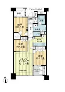 ライオンズ外苑の杜【6階】の間取り