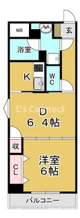 ツインプラザ幸【4階】の間取り
