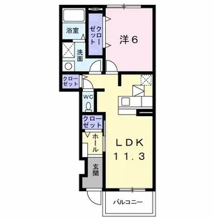 ベルク フルス A【1階】の間取り
