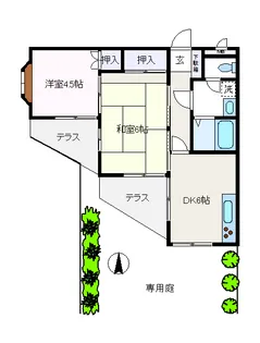 K・MガーデンB棟【1階】の間取り