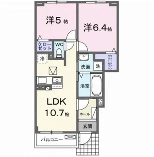 アルソラーレI【1階】の間取り
