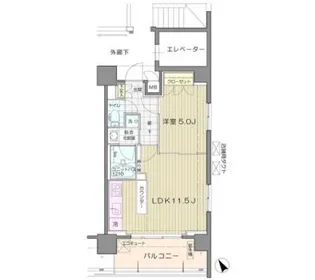 アンビエンテ芝浦【7階】の間取り