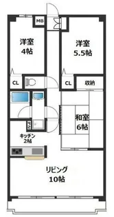 コンフリエ八幡町【3階】の間取り