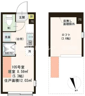 LEDミラージュF【1階】の間取り