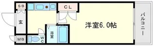 エスリード難波駅前【5階】の間取り