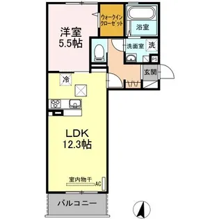 パラディーソ C棟【1階】の間取り