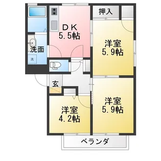 ディアスNODA D棟【1階】の間取り