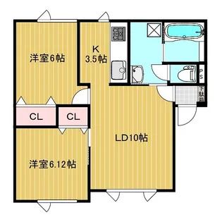 クレイドルA【2階】の間取り
