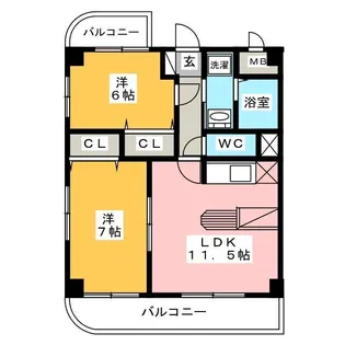 セントラルコート今伊勢【1階】の間取り