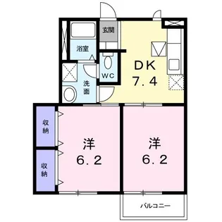グランドゥール山川壱番館【1階】の間取り