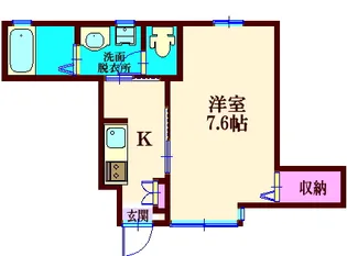 プランドール鮒橋【1階】の間取り