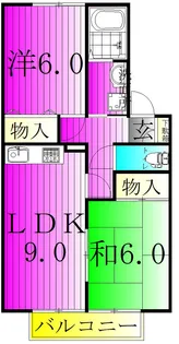 コーポハリークレアA【2階】の間取り