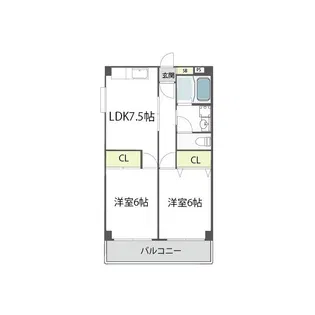 シャトー玉川第一【3階】の間取り