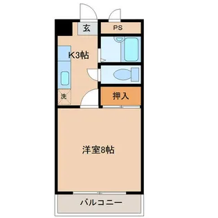 ロッヂ宮法師D棟【3階】の間取り