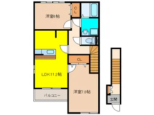 アシューレ五郎丸【2階】の間取り
