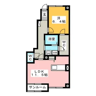 ル シエルII【1階】の間取り
