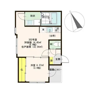 めぞん九条【2階】の間取り