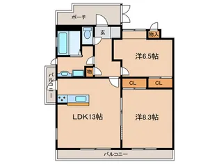 シャルム林【2階】の間取り