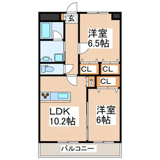 フリューション戸島西弐番館【6階】の間取り