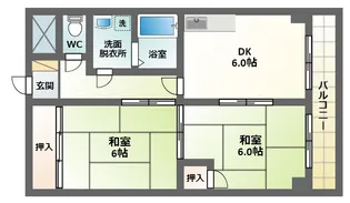 2LDKの間取り画像