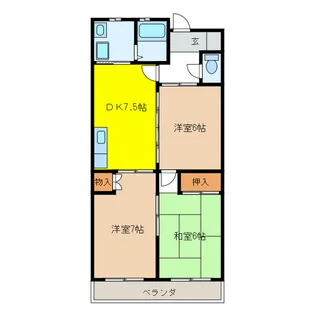 岐阜県岐阜市都通3【マンション】の間取り