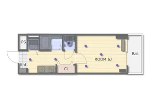 1Kの間取り画像