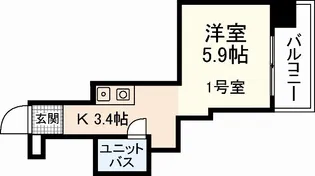 Calm東観音【5階】の間取り
