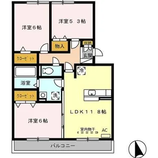 グランドマーニ A棟【2階】の間取り