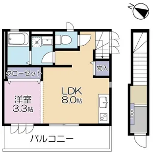埼玉県川口市朝日1【アパート】の間取り