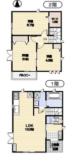 東京都中野区江原町3【一戸建】の間取り