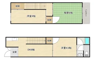 大阪府大阪市城東区野江3【一戸建】の間取り